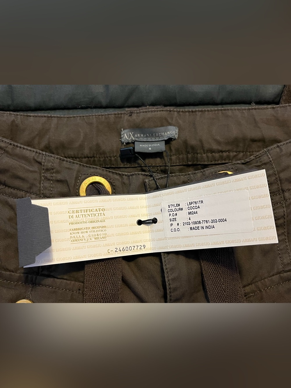 Vintage Armani Exchange Y2K Cargo Pants - Size 4 - NWT - Picture 6 of 10